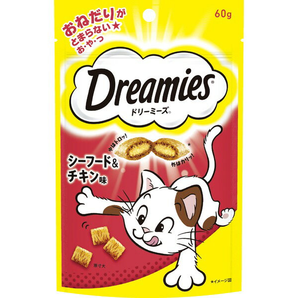 マースジャパンリミテッド:ドリーミーズ シーフード&チキン味 60g DRE3 猫 おやつ 間食 トッピング スナック 魚介 魚 海 シーフード＆チキン味 猫 おやつ 間食 トッピング スナック 魚介 魚 海 DRE3