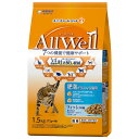 ユニ・チャーム:AllWell 肥満が気になる猫用 フィッシュ味挽き小魚とささみフリーズドライパウダー入り 1.5kg（375g×4袋） 4520699687253 sogyo2024 吐き戻し軽減を中心とした7つの機能で健康サポート