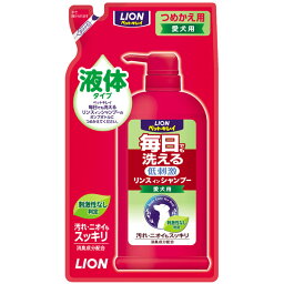 ライオン商事:ペットキレイ 毎日でも洗えるリンスインシャンプー 愛犬用 つめかえ用 400ml 4903351001817 お手入れ ボディケア 低刺激 シャンプー リンス 詰替え