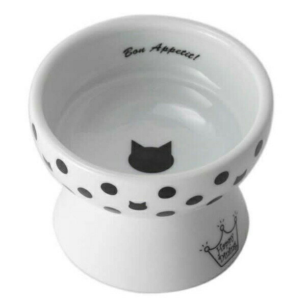 猫壱 ハッピー おやつ皿 水玉 DC-0706-01 猫壱 猫 食器 食事 おやつ 器 エサ入れ 水玉 DC-0706-01