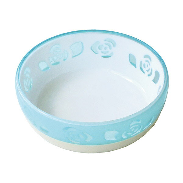 ペッツルート おいしく見えるニャン食器 ミニ ブルーローズ 4984937552503 食器 器 ボウル 猫用 皿 食事 エサ 餌 水のみ