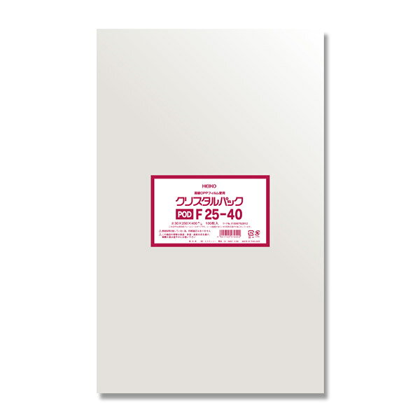 HEIKO（ヘイコー） 【100枚】OPP袋 クリスタルパック POD F25-40（フレームシール） 006752912