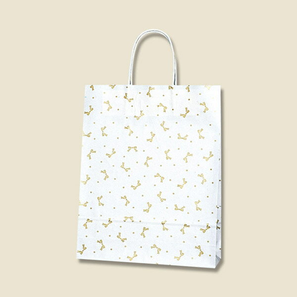 HEIKO（ヘイコー） 手提げ紙袋 25チャームバッグ MS1 ニューリボン 金 50枚入り 003276210