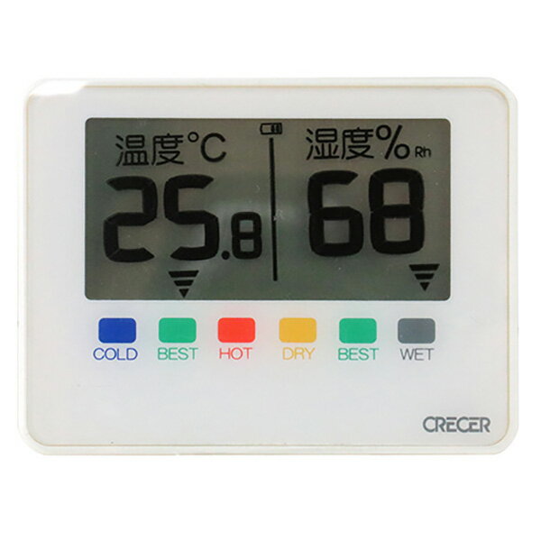 【ネコポス送料無料】 クレセル:デジタルポータブル温湿度計 CR-1500W 4955286808993 大工道具 測定具 温度計・環境測定器