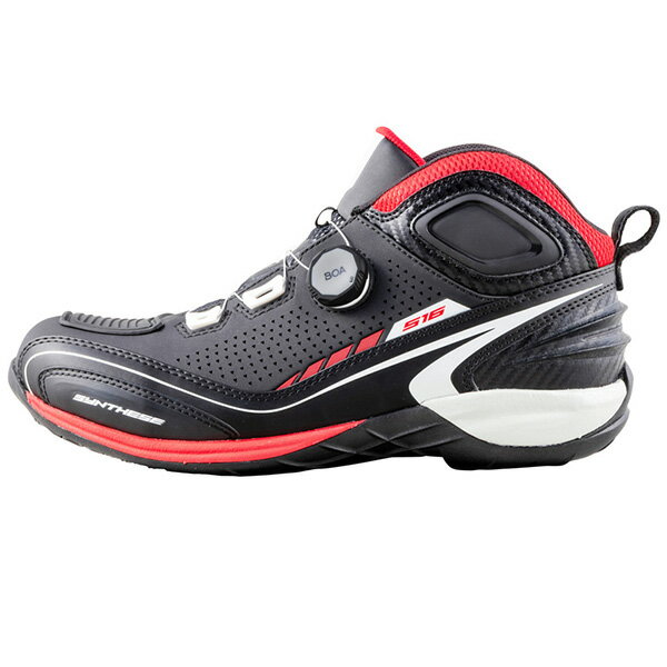 elf（エルフ）:elf ライディングシューズ　シンテーゼ16 ブラック/ホワイト 28cm EL016B1280 バイクシューズ