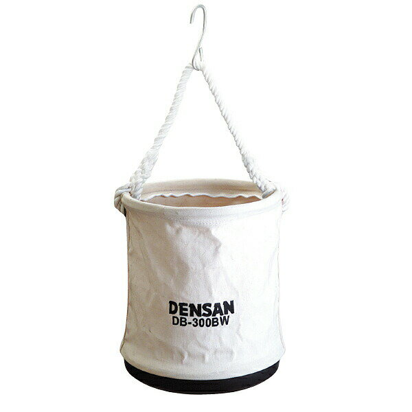 DENSAN(デンサン)の一覧はこちら 底部はプラスチック製 頑丈で水にも強い特徴●外寸(mm):φ300x高さ350 ●内寸(mm):φ280x深さ330●質量:780g ●色:白●ロープは丈夫なポリプロピレン製●ボディは厚手の帆布を採用●引っ掛けに便利なS環フック付●耐荷重:98N(10kgf)JANCD：4937897051593【銀行振込・コンビニ決済】等前払い決済予定のお客様へ当商品は弊社在庫品ではなく、メーカー取寄せ品でございます。在庫確認後に注文確認を行い、お支払いのお願いを送信させて頂きます。休業日、13:00以降のご注文の場合は翌営業日に上記手続きを行います。お時間が掛かる場合がございます。