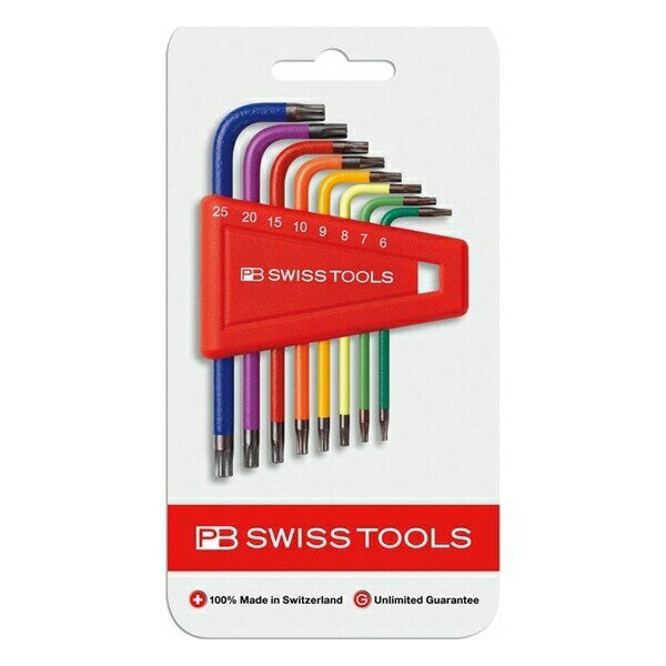 PB SWISS TOOLS(PBスイスツールズ) 410.H6-25RBCN L型レインボーヘクスローブレンチセット 410H/6-25RBCN