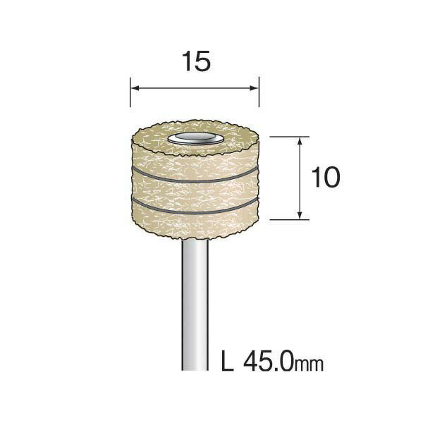 ミニターの一覧はこちら□クッションサンダー□積層タイプ□パッケージ入数:1Pack/3ヶ入り□Shank:Φ3.0□最高使用回転数(r.p.m.):12,000□径(mm):15□高さ(mm):10□全長L(mm):45.0□適合素材:工具鋼、合金鋼、樹脂、ゴム、一般鋼、ステンレス、アルミニウム、銅□クッションサンダーに比べ、よりソフトなあたりと、美しい研磨仕上げ面が得られます。□研削時の発熱が少なく被削材の研削焼けが起こりません。□粒度:240□安全のため、保護メガネ等、保護具を必ず着用して下さい。工具の最高回転数を超えて使用しないでください。□都合により予告なく仕様を変更することがあります。□MINIMO推奨ハンドピース(最適):M21□MINIMO推奨ハンドピース(使用可能):M11・M11G・M21DJANCD：4571130867802【銀行振込・コンビニ決済】等前払い決済予定のお客様へ当商品は弊社在庫品ではなく、メーカー取寄せ品でございます。在庫確認後に注文確認を行い、お支払いのお願いを送信させて頂きます。休業日、13:00以降のご注文の場合は翌営業日に上記手続きを行います。お時間が掛かる場合がございます。