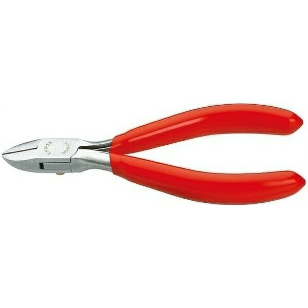 KNIPEX(クニペックス)の一覧はこちら極めて精密なエレクトロニクス関連、精密機器関連の切断作業に最適な高精度のニッパー。●切断能力（軟線；φmm)：0.3-1.6●切断能力（中硬線；φmm)：1.2●切断能力(硬線；φmm)：0.6●口先の長さ(mm)：14●ジョイント部の幅(mm)：11●ジョイント部の厚さ(mm)：7.5●全長(mm)：115●質量(g)：70●極めて精密なエレクトロニクス関連、精密機器関連の切断作業に最適な高精度のニッパー。●ジョイント部は精密な3枚合わせ（ボックスジョイント）。●抵抗感の少ないダブルオープンスプリング付きですので、繰り返し作業する際にも口を開く必要がありません。●入念な焼入れ処理が施された刃の硬度は約HRC62。●鍛造により大変頑丈です。●材質はオイル焼き入れ焼き戻し処理済みの特殊工具鋼。●切断片を保持するワイヤークランプ付きで、誤って基板内に落として見失うことがありません。JANCD:4003773018629【銀行振込・コンビニ決済】等前払い決済予定のお客様へ当商品は弊社在庫品ではなく、メーカー在庫品です。在庫確認後に注文確認を行い、お支払いのお願いを送信させて頂きます。休業日、14:00以降のご注文の場合は翌営業日に上記手続きを行います。お時間が掛かる場合がございます。