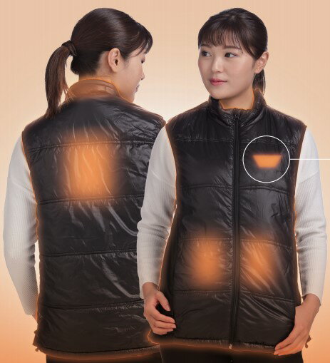 PROMOTE（プロモート）:速暖 ヒートベストEX Mサイズ ブラック PHBEX_M 温熱部分が3箇所！首（肩）・背中・お腹が暖かい！ ヒートベストEX Mサイズ MWS20HV PHBEX_M