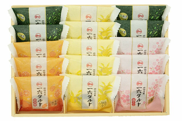 ひと切れ一六タルト「柚子・宇治抹茶・伊予柑・桜」15個入【四国名菓】【季節限定 ギフト 内祝い 手土産 和スイーツ 仏事 和菓子 愛媛】のサムネイル