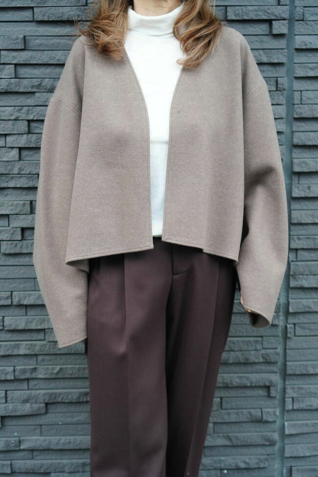 cafune カフネ ウールライク ノーカラー ジャケット レディースジャケット 秋冬ジャケット 545401