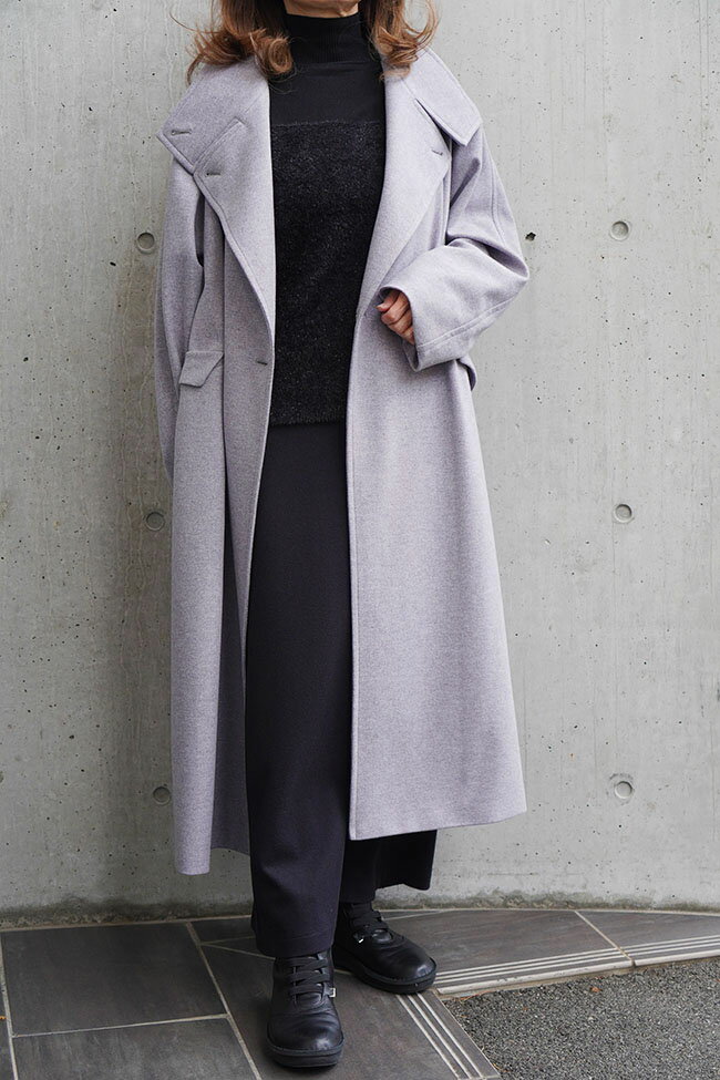 cafune カフネ ウールライクロング コート レディース 秋冬 ロングコート ブラック/グレー フリーサイズ 545415