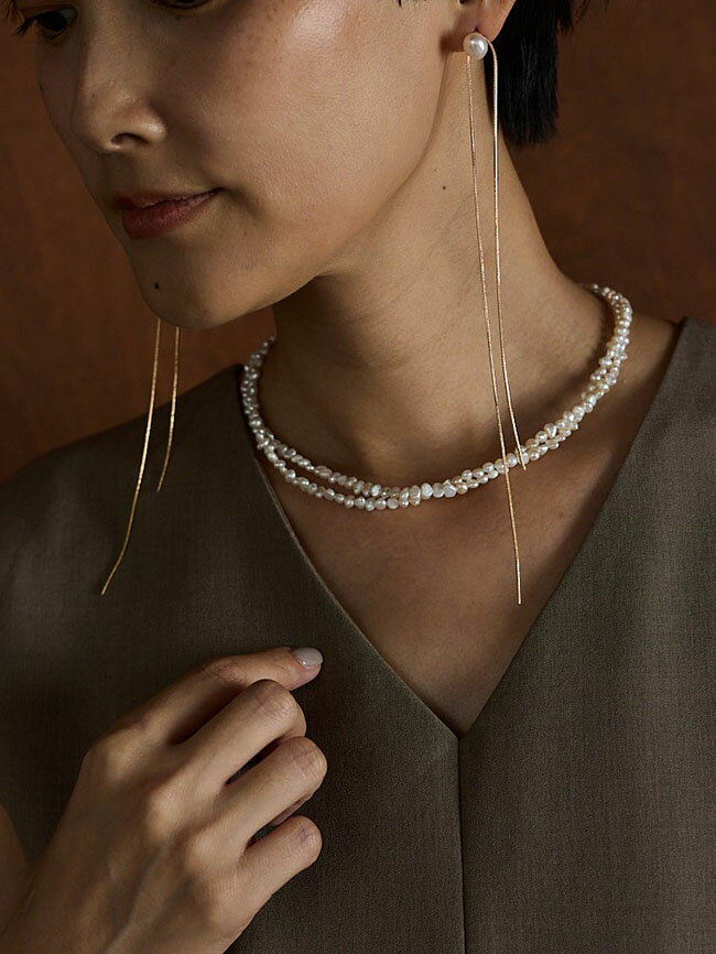 Rakuten - CHIGNON シニヨン 淡水＆チェーン 2WAYピアス レディース アクセサリー