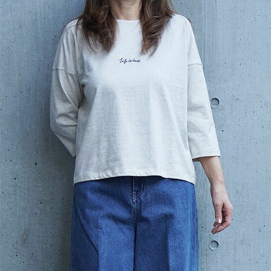 Rakuten - ATELIER SIX アトリエシックス レディース 刺繍ロゴ 五分袖カットソー Tシャツ 春夏シーズン 綿100％ 21267483