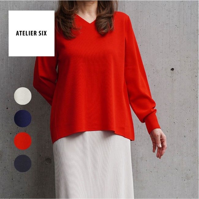 Rakuten - ATELIER SIX|アトリエシックス サーブルストレッチ Vネック ニットカットソー レディースニット 11267302