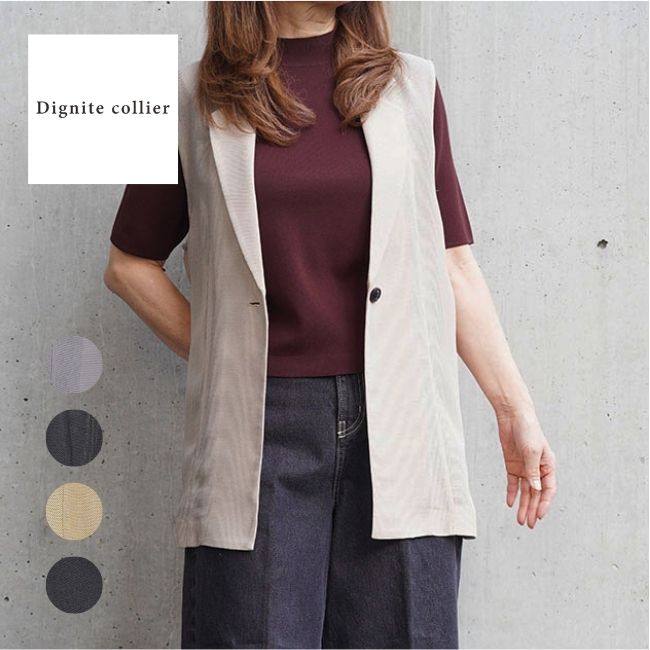 Rakuten - DigniteCollier ディニテコリエ レディース メッシュベスト メッシュ素材 春夏シーズン オフィスカジュアル オケージョン きれいめ 80267202