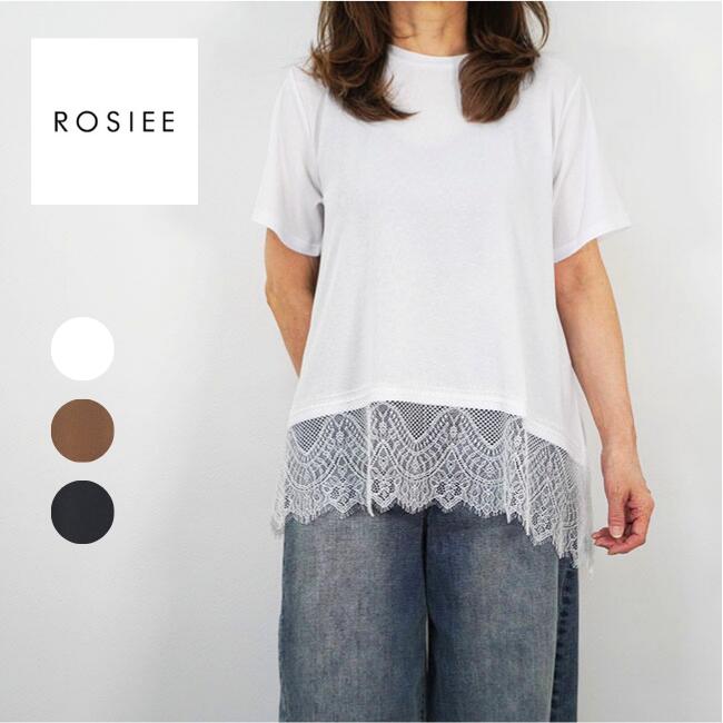 Rakuten - ROSIEE ロージー レディース 半袖カットソー 裾レース半袖トップス レース Tシャツ 春夏 r830311