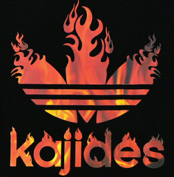 【おもしろTシャツ】KAJIDES（火事デス）ファイヤー柄ロゴTシャツ【カジデス　パロディTシャツ　男女兼用　おみやげ　プレゼント】