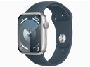 「新品未開封」Apple Watch Series 9 GPSモデル 45mm MR9E3J/A [シルバー/ストームブルースポーツバンド M/L] 【即納】【あす楽】【プレゼント】