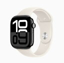 「新品」Apple Watch Series 10 46mm ジェットブラックアルミニウムケース GPSモデル MWX13J/A-MXM63FE/A(Size:S/M)(2)