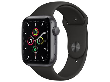 【新品】アップル Apple Watch SE 44mm スペースグレイアルミニウムケース ブラックスポーツバンド GPSモデル MYDT2J/A【即納】【あす楽】【プレゼント】【ギフト】【家族】