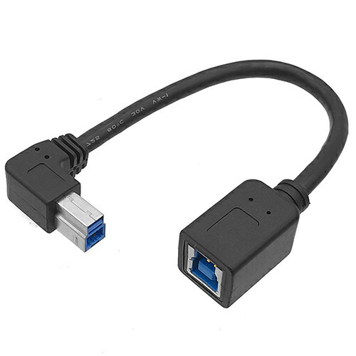 USB3.0 タイプB L型 延長ケーブルUSB3.0 B メス -USB3.0B オス 直角【COMON】3B-L02 左向き 20cm ショートサイズUSB3.0 B 変換 延長メール便対応