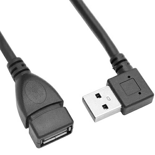 USB延長ケーブル 直角 A向き 20cmUSB A (メス) - USB A (オス) L型ICONSHOP IC-3JH1Rメール便対応