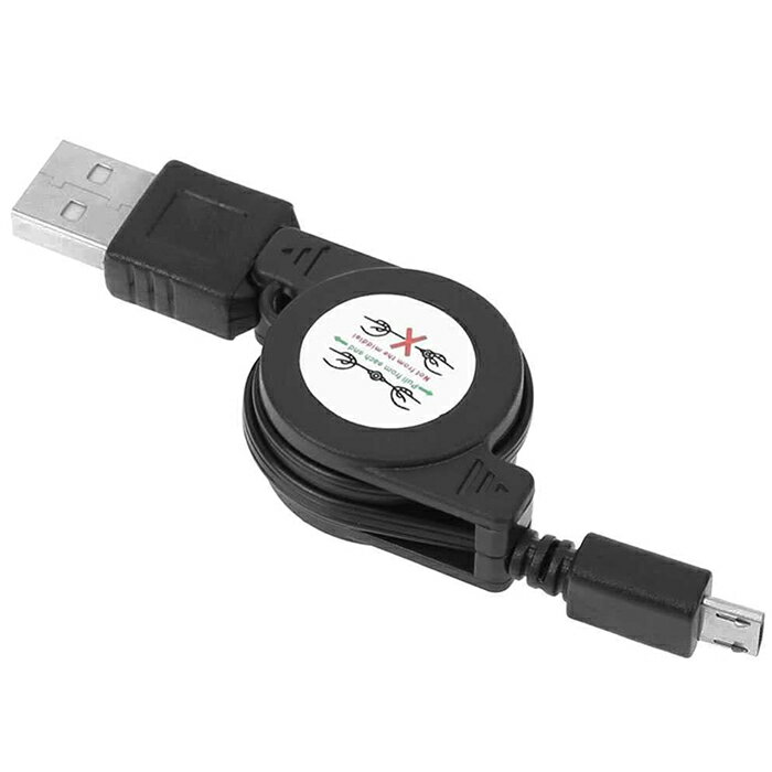 MicroUSBケーブル 巻取り式 充電専用MicroUSB オス -USB A オス ICON SHOP IC-MUWR01最大70cm対応メール便対応