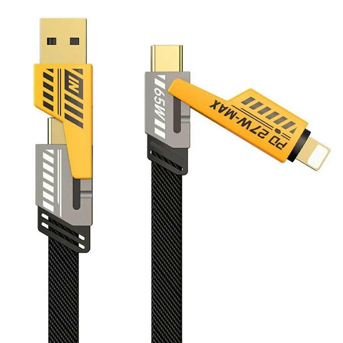 【iPhone対応 / 4in1】サバイバルギア USB充電ケーブル 1.2m Type-C / lightning / USB(A) / CtoC 1本で全4...