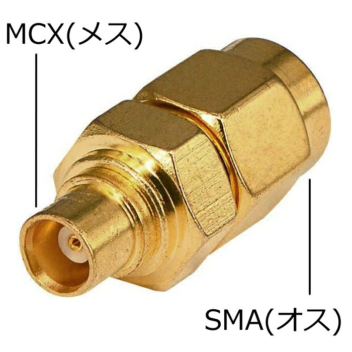 アンテナ変換コネクタMCX (メス)-SMA (オス)COMON MCX-SMA SMAアンテナをMCX搭載機器でご利用可能メール便対応