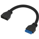 USB3.0 ピンヘッダ 延長ケーブル 25cm マザーボード用IDC20(19pin)(オス-メス)COMON IC-20MF025