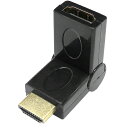 HDMI 180度可変 変換コネクタHDMI (メス-オス)SSA SHDM-HDAFL角度変換 L型メール便配送対応
