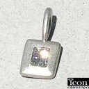 PT900 ダイヤモンド バゲットカット ペンダント 光軸 カラーレス 長方形 サテン syz ‘Optical Axis’(4)