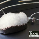 ドゥルージー 結晶 ペンダント 大粒天然色 スノーホワイト スカル ドルジー レザー ロングネックレス 'Snow Cluster'