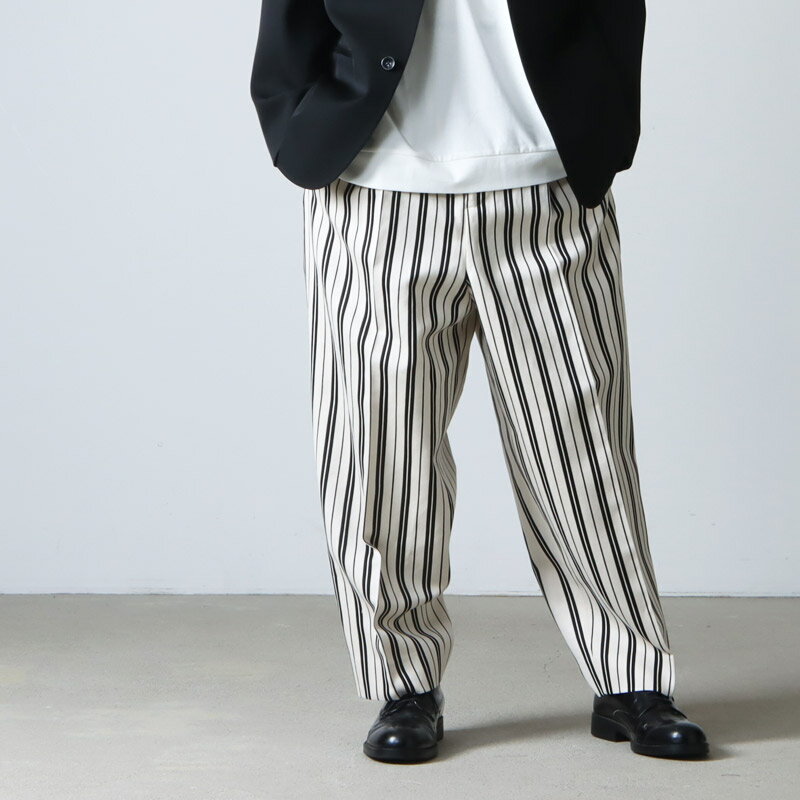  beautiful people ビューティフルピープル cotton linen stripe one tuck taperedpants コットンリネンストライプワンタックテーパードパンツ