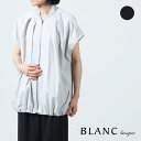blanc basque ブランバスク 麻調 x タフタ切替えベストブルゾン