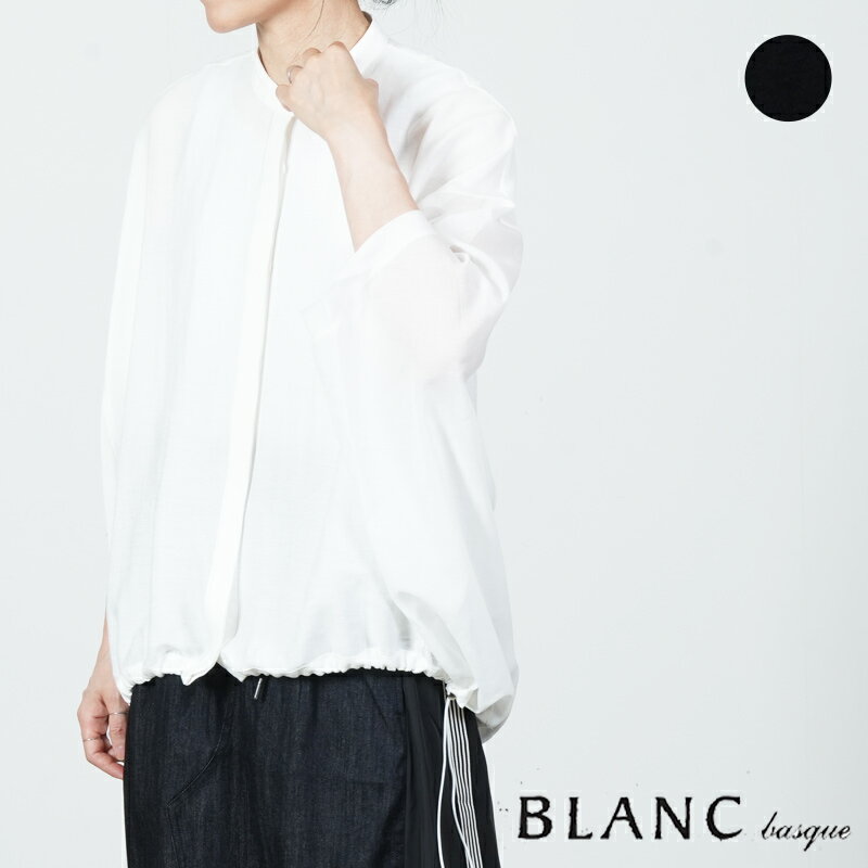 Rakuten - blanc basque (ブランバスク) シアースリーブ デザインシャツブラウス