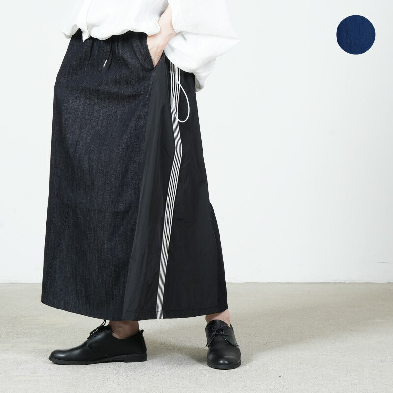 Rakuten - blanc basque (ブランバスク) デニム×タフタ×サイドライン デザインスカート