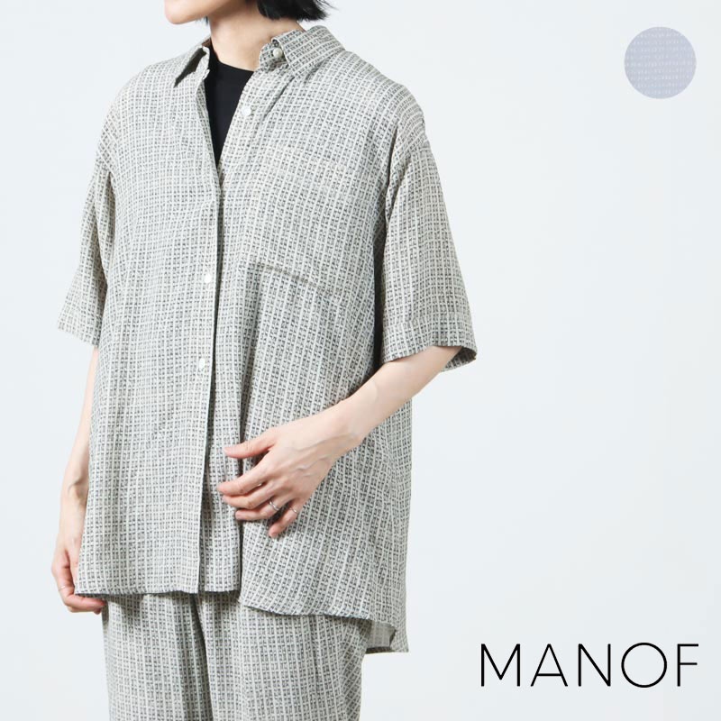 Rakuten - 【30% OFF】 MANOF マノフ BLUR PATTERN SHIRTS ブラーパターンシャツ