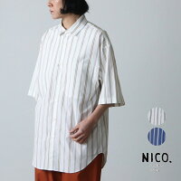 nicholson and nicholson ニコルソンアンドニコルソン オーバーサイズシャツ ALBA-STRIPE