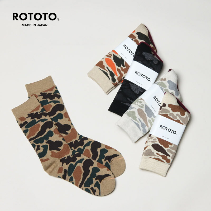 【20% OFF】 RoToTo ロトト PILE CAMO CREW SOCKS パイルカモクルーソックス [2023 FW]