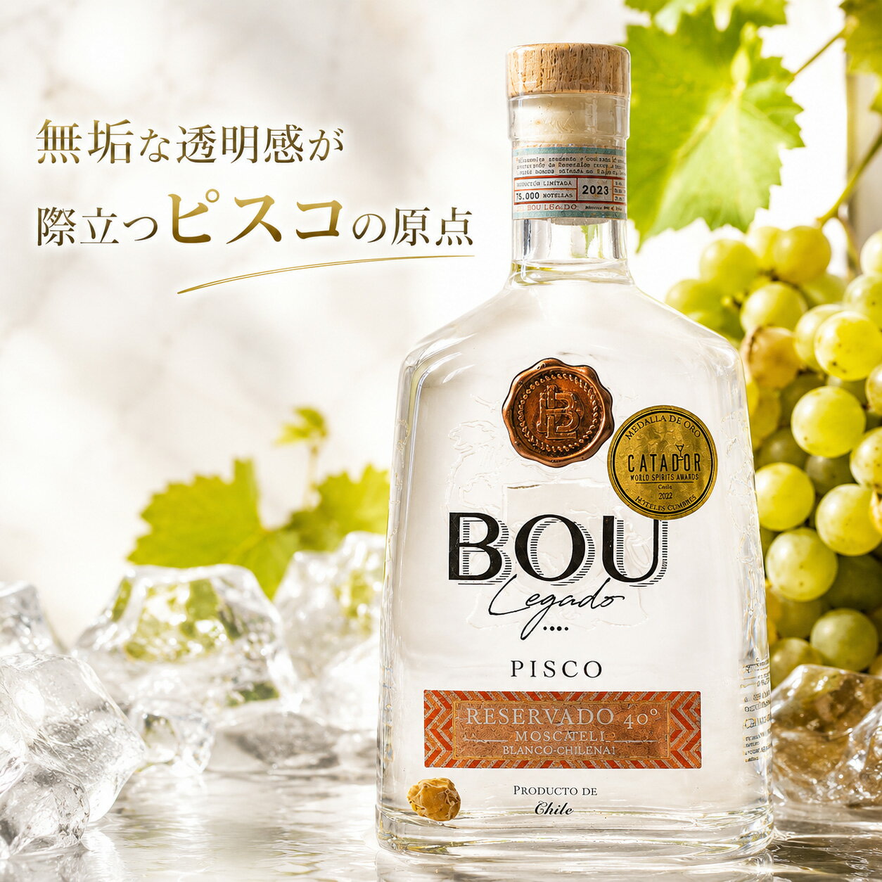 ギフト 洋酒 プレゼント （BOU BLANCO PISCO） 40% 750ml のピスコ 化粧箱入り ブドウ蒸留酒｜ピスコサワー カクテル ポルトン