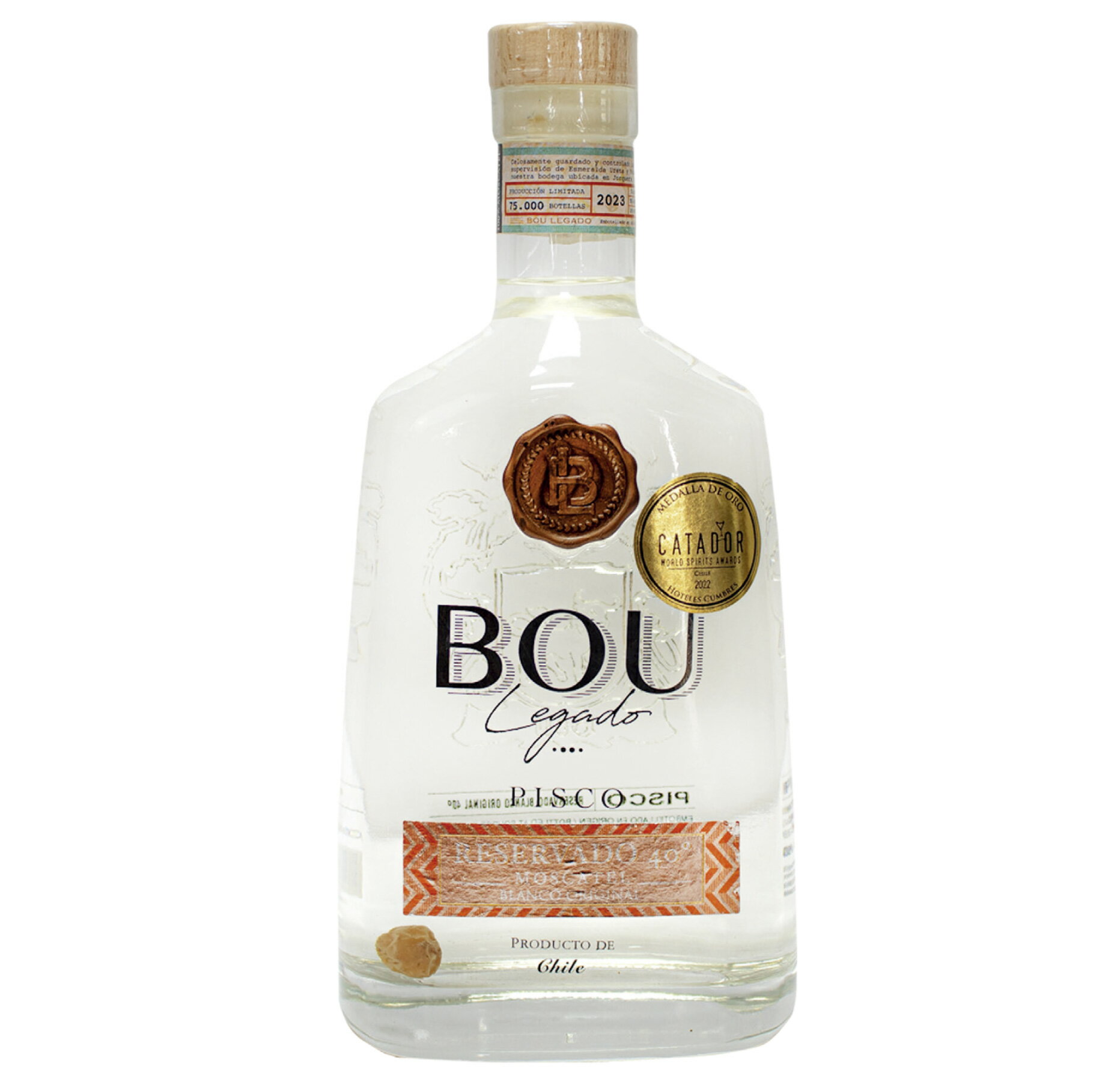 【ボウ・レガド ブランコ】【無垢な透明感が際立つピスコの原点】（BOU BLANCO PISCO） 40% 750ml [チリ産]のピスコ 化粧箱入り