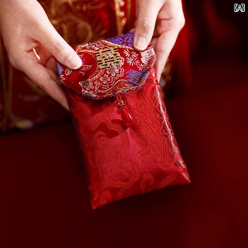 Ceremonial Crepe Cloths - ふくさ 袱紗 結婚式 赤 封筒 バッグ お祝い 祝辞 レトロ 中国風 チャイナ風 祝儀袋 ギフト