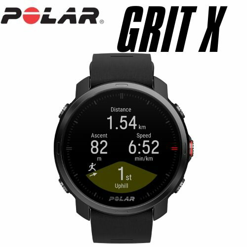 液晶保護フィルム付 GRIT X ブラック【M/Lサイズ】Polar(ポラール)GPS アウトドアマルチスポーツウォッチ【送料・代引手数料無料】国内正規品　メーカー保証2年付き≪あす楽対応≫