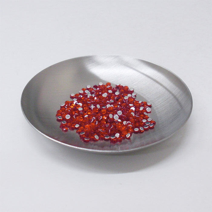 【訳あり】アクリルストーン（レッド） ラウンドフラット 3.0mm（400粒）