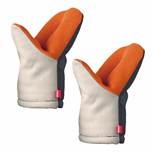 leye グッとつかめる耐熱ミトン(ベージュ/ネイビー) 【2個セット】