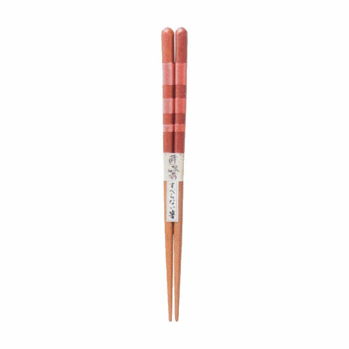 Rakuten - スリーライン箸（赤）21cm