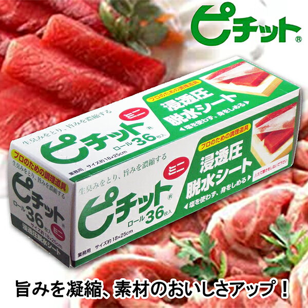 楽天キッチンラボ　楽天市場店オカモト ピチット ミニ 36枚ロール 魚や肉の食品用脱水シート 業務用 日本製